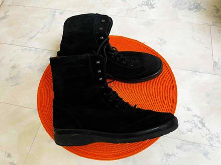 Kožené semišové čižmičky na šnurovanie, 38