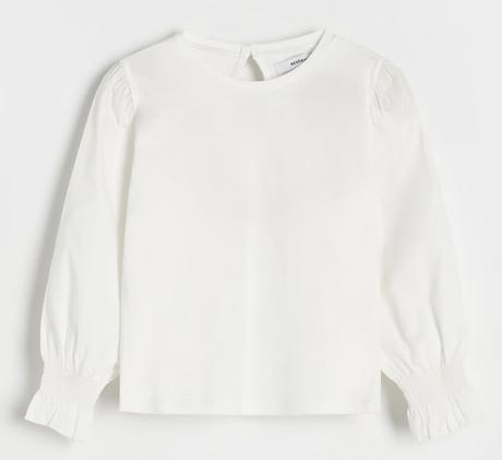 Bavlnená blúzka s pufovanými rukávmi, reserved,98