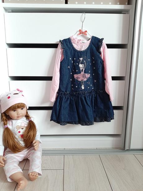 Džínsové šaty s nátelníkom, 92