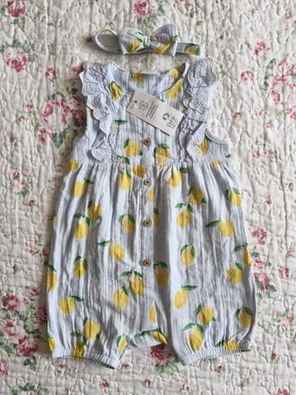 Mušelínový set - citróny, f&f,86