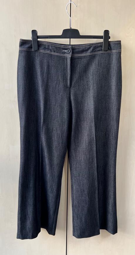 Elegantné sivé čierne nohavice, palazzo, 44