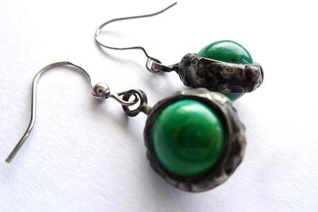 Náušnice malachit, 