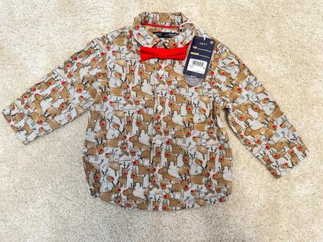 Vianočná košeľa s motýlikom pre chlapčeka, next, next,86