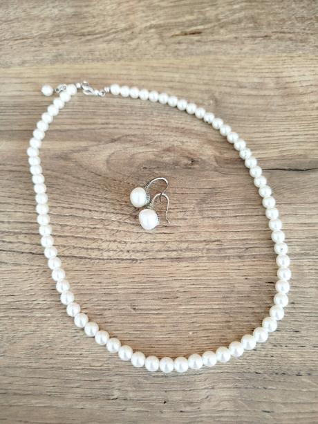 Set - perličkový náhrdelník a náušnice, 