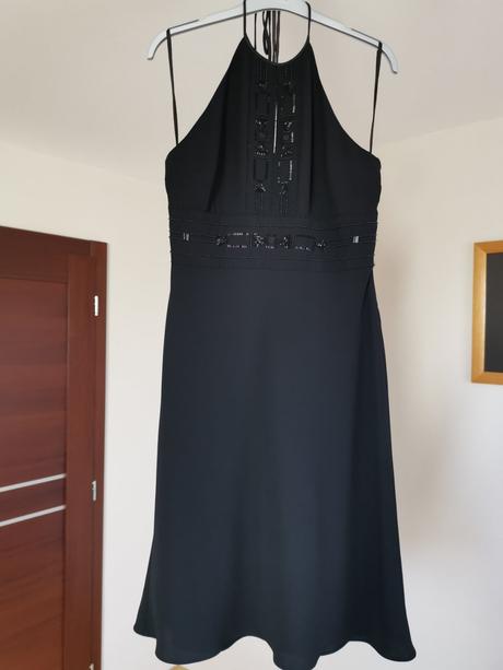 Čierne kokteilove šaty, veľkosť 38, 38
