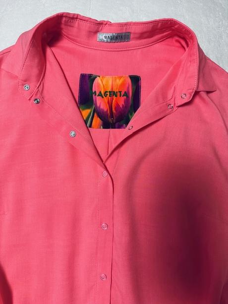 Dlhá koralovo ružová košeľa zn. magenta, m
