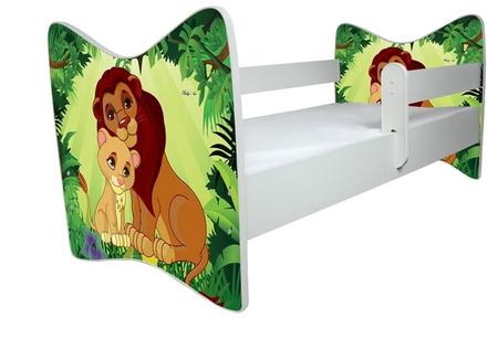 Detska postel 140x70 + matrac leví kráľ, šírka (cm): 70,dĺžka (cm): 140