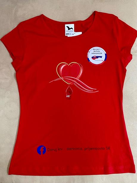 Dámske tričko -daruj krv-darcovia,príjemcovia sk, m