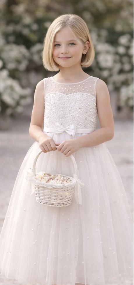 Exkluzívne dlhé biele šaty na prijimanie, svadbu, 128 / 134 / 140 / 146