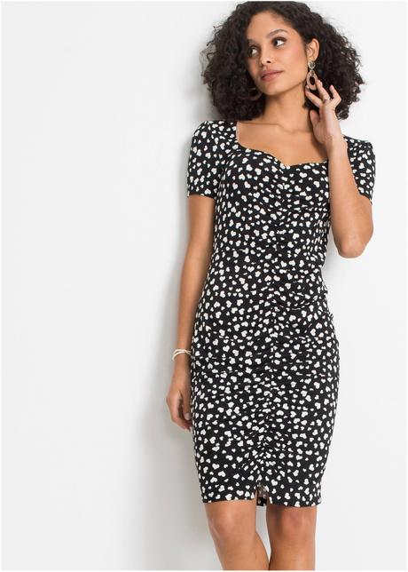 Šaty s potlačou a nariasením, bonprix,36 / 38 / m / s