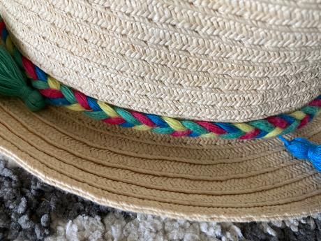 Slamený klobúčik so strapcami 128/140, reserved,128