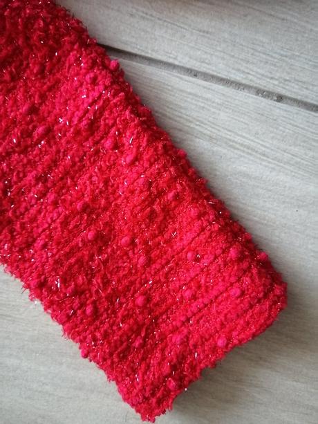 Červené bolerko s trblietkami, m&co,92