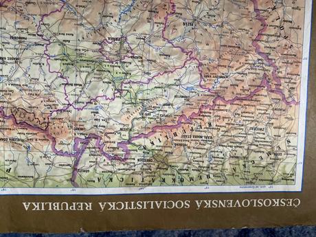 Stará mapa československá socialistická republika,