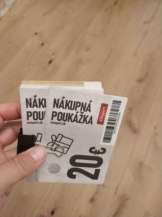 Poukážky do exisportu za 1800 eur dám za 1440 eur,