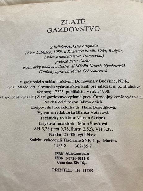 Zlaté gazdovstvo lužickosrbská ľudová rozp. (1990), 