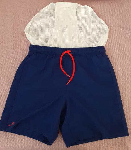 Plavky šortkové tmavomodré decathlon 2ks, decathlon,134