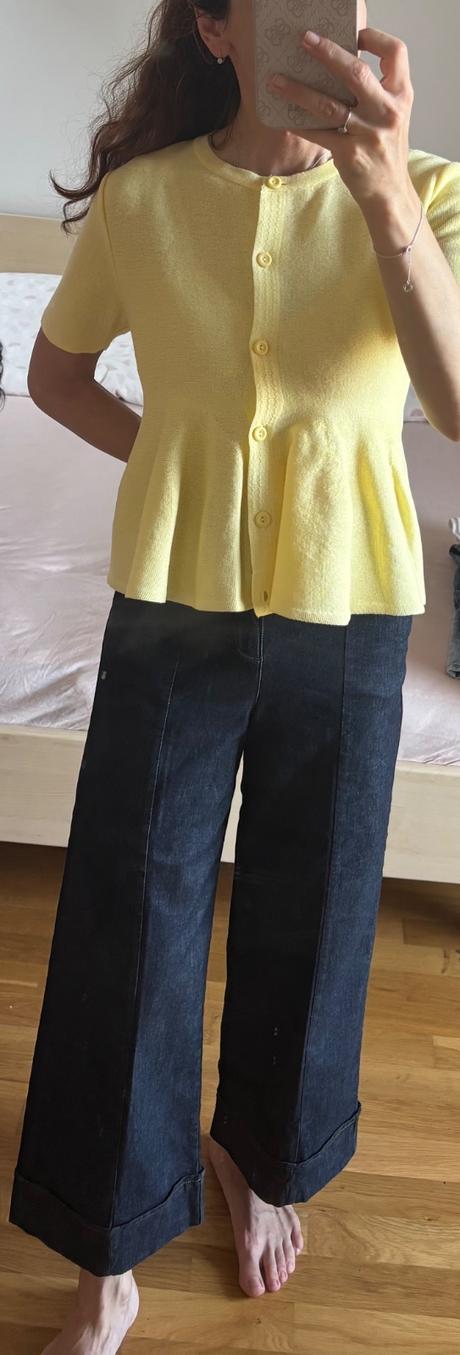 Žltý peplum svetrík zara, zara,m