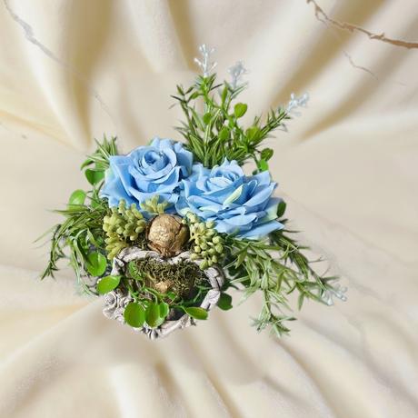 Dekorácia na hrob so srdiečkom, modrá, 