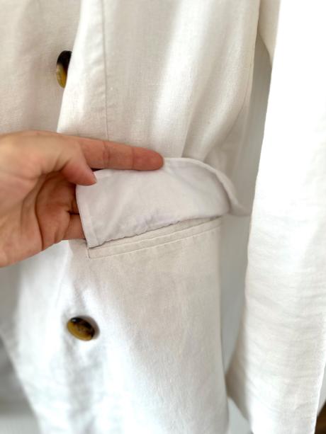 Biele ľanové sako, m