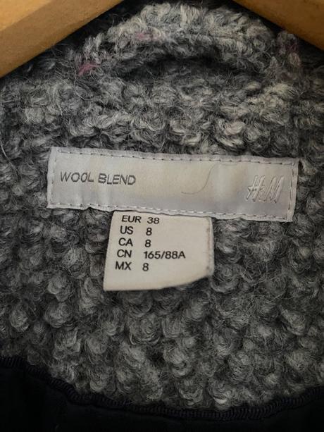 Sivý kabat z vlnenej zmesi, h&m,38