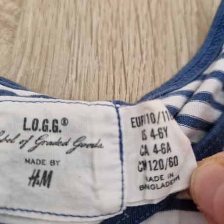 Tričko hm biele paskované, h&m,116