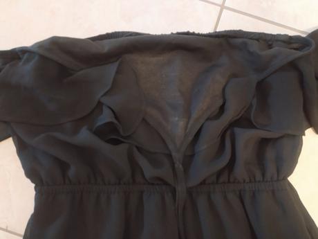 Šaty čierne dlhé s volánmi, s