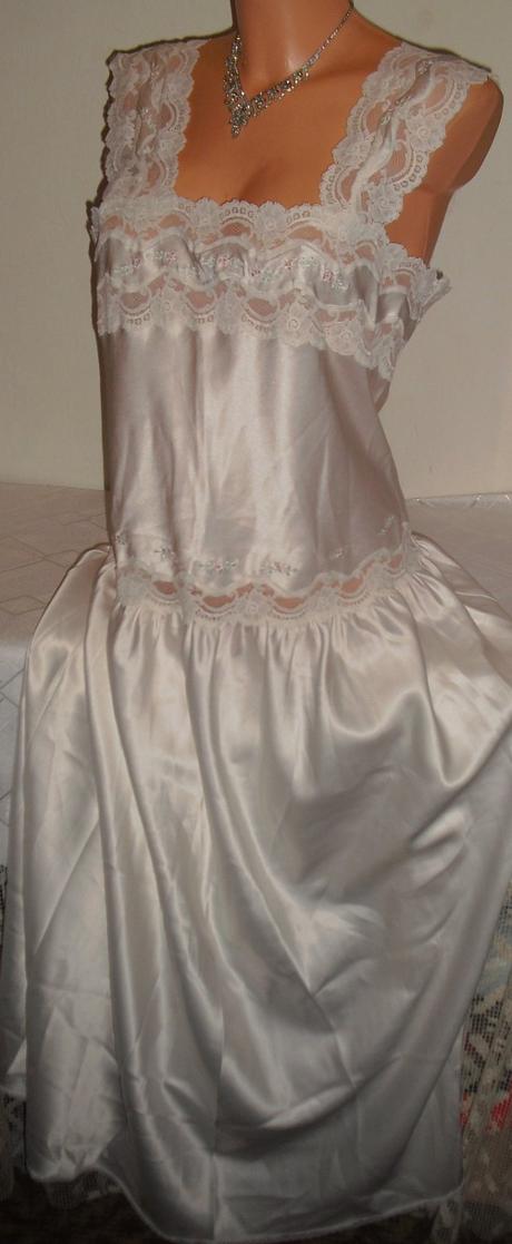 129 cm dlha svadobna satenova kosielka, l