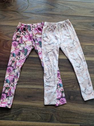 2x kvetovane leginky, 128