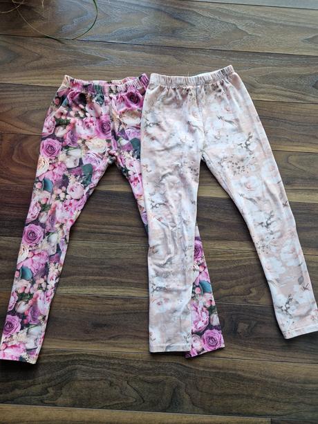 2x kvetovane leginky, 128