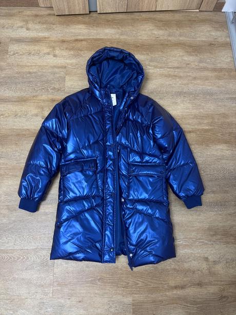 Modrá metalická bunda, sinsay,152