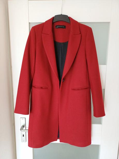 Tmavočervený kabát zn. zara, zara,s