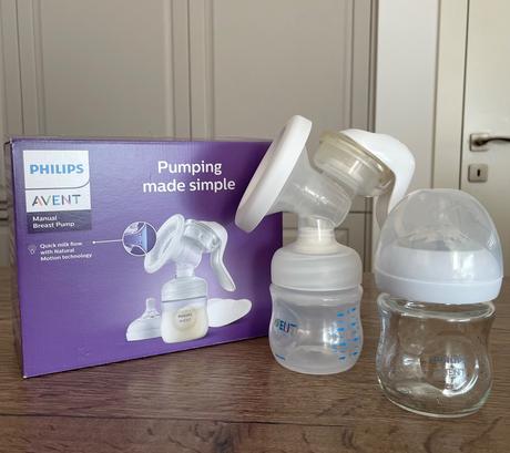 Philips avent odsavacka + sklenena flasa, 