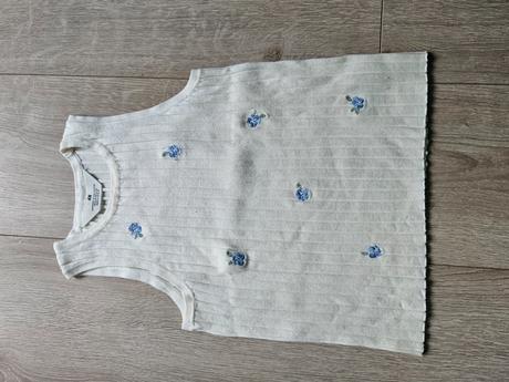 Krémové tielko s kvetinkami, h&m,146