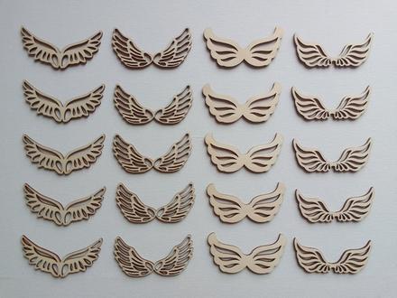20 kusový balík drevených anjelských krídiel, 