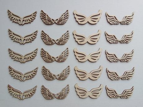 20 kusový balík drevených anjelských krídiel, 