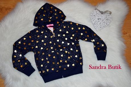 Detská mikina na zips so srdiečkami, 92 - 128