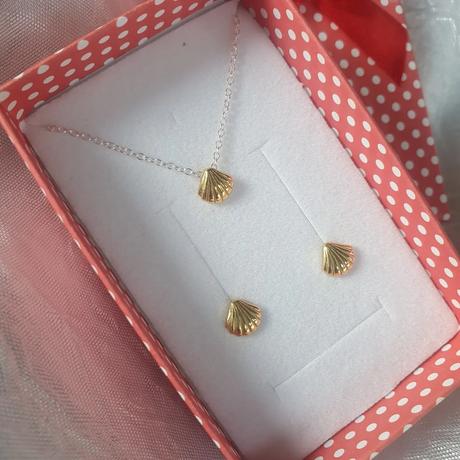 Strieborná súprava mušlička,