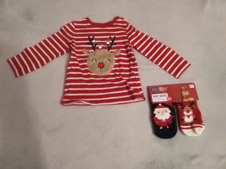 Vianočne tričko 86 a ponožky 19-22, pepco,86