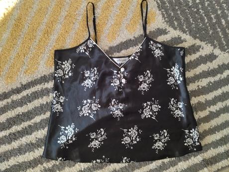 Saténové kvetinkové tielko s/m, s