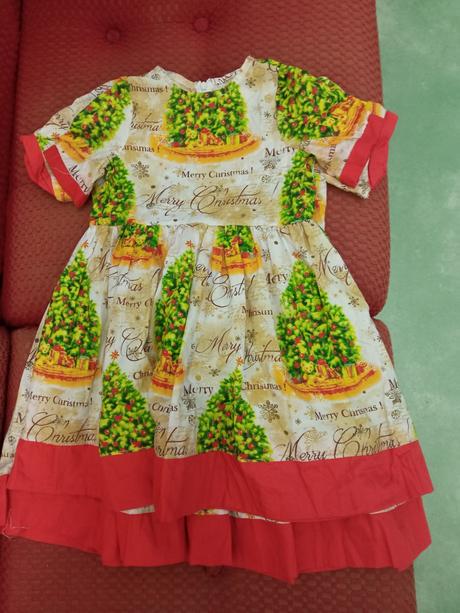 Vianočné stromčekové šaty hand made 116/122, 122