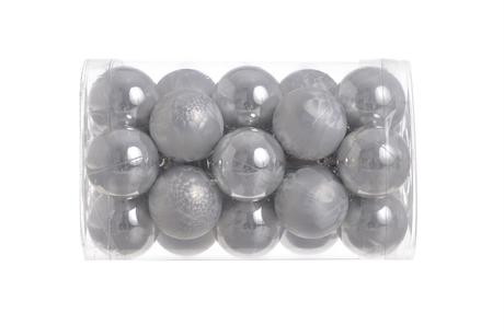 Gule plastové - 3 cm - strieborné - vzor - 25 kuso, 