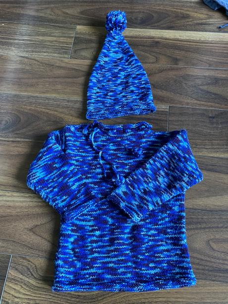 Pletený set sveter + čiapka, 68