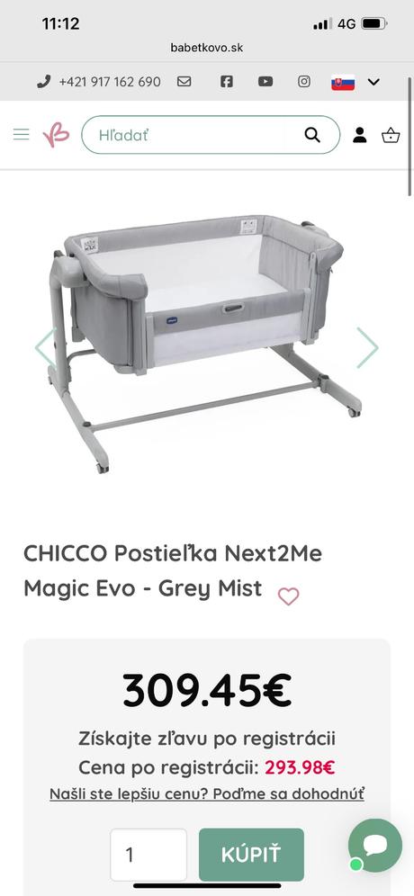 Postielka chicco next to me magic evo grey mist, šírka (cm): 75,dĺžka (cm): 100