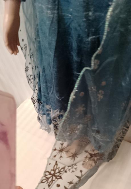 Kostým frozen elsa zamatové šaty, 5-6r, 110-122 cm,