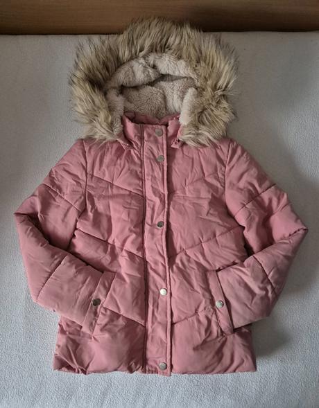 Zateplená dievčenská zimná bunda, primark,140