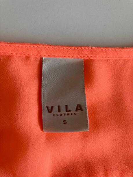 Neónovo oranžová blúzka, s