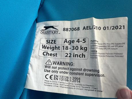 Detska zachranna vesta, xs