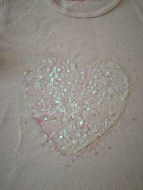 Ružové tričko so srdiečkom, h&m,122