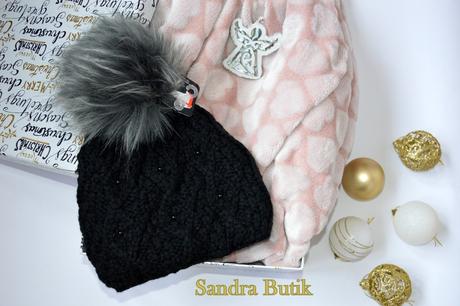 Zateplená čiapočka s perličkami a kožušinou, 92 - 158