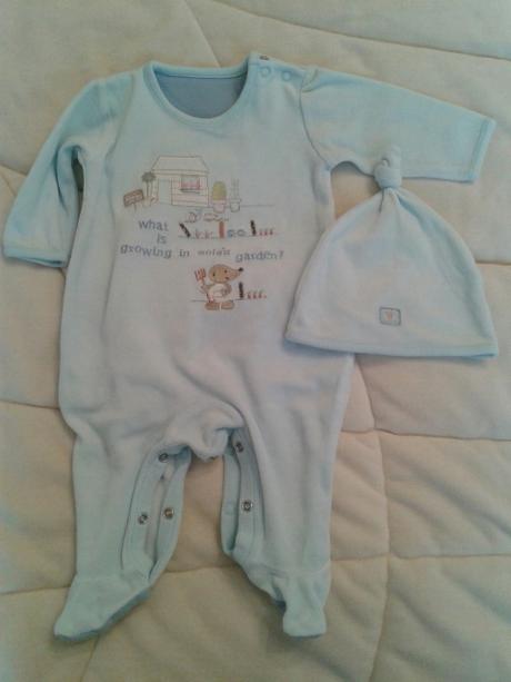 Zamatové dupačky s čiapočkou 0-3mes., mothercare,62